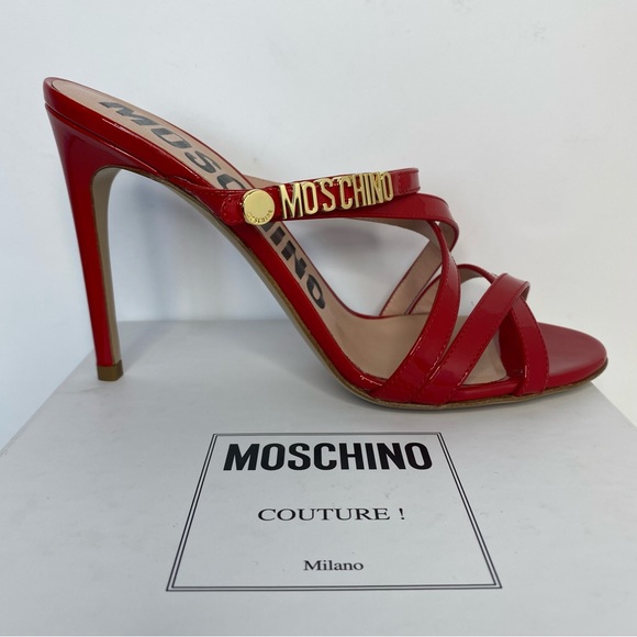 Moschino Shoes - Moschino Red Logo Sandals